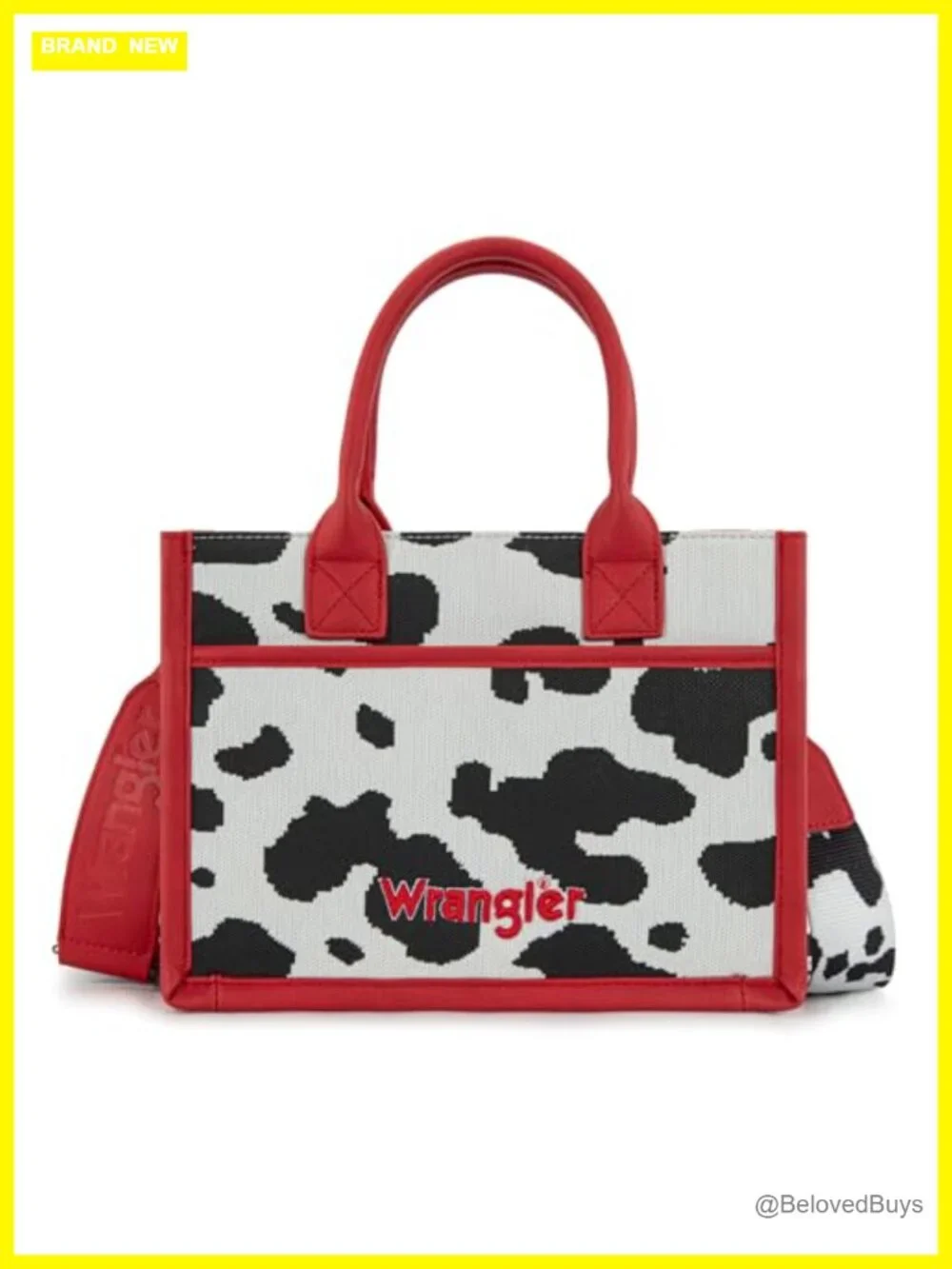 Vegan Leather Cow Print Tote Satchel with Fringe Tassels